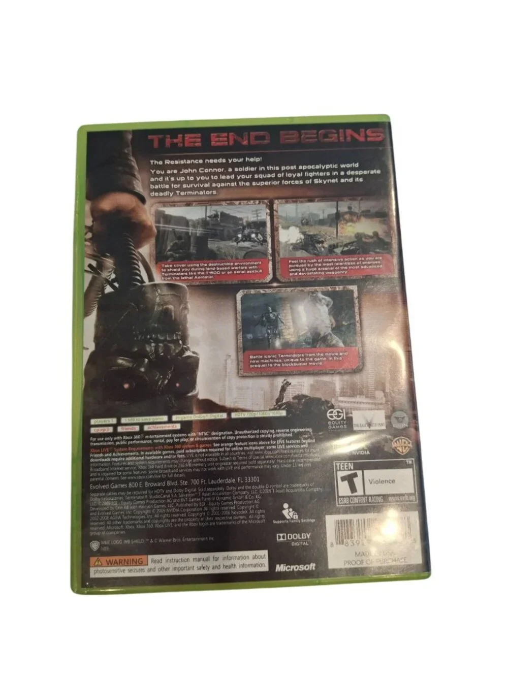 Terminator Salvation Xbox 360 2009 Warner Bros Sci-Fi Shooter Game Tested